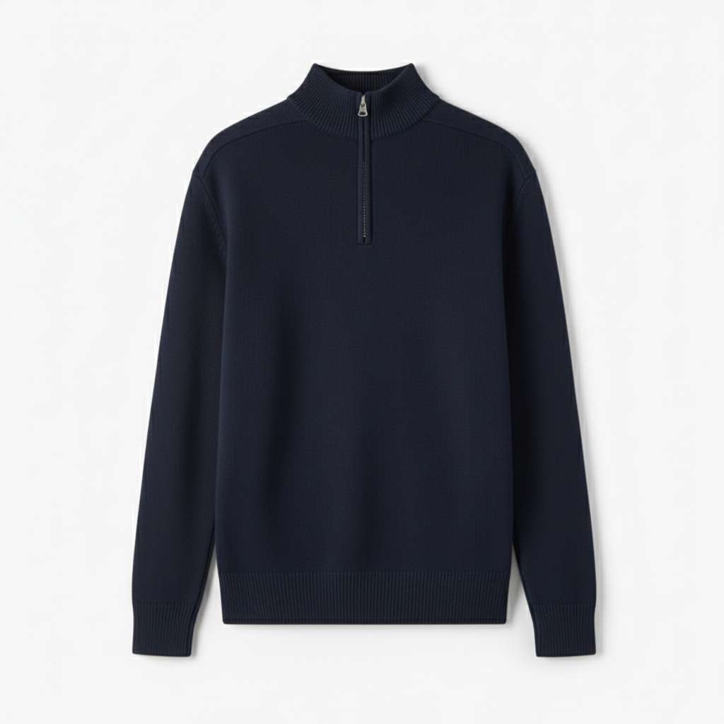 Refined Men’s Half Zip Up Jumper - Navy