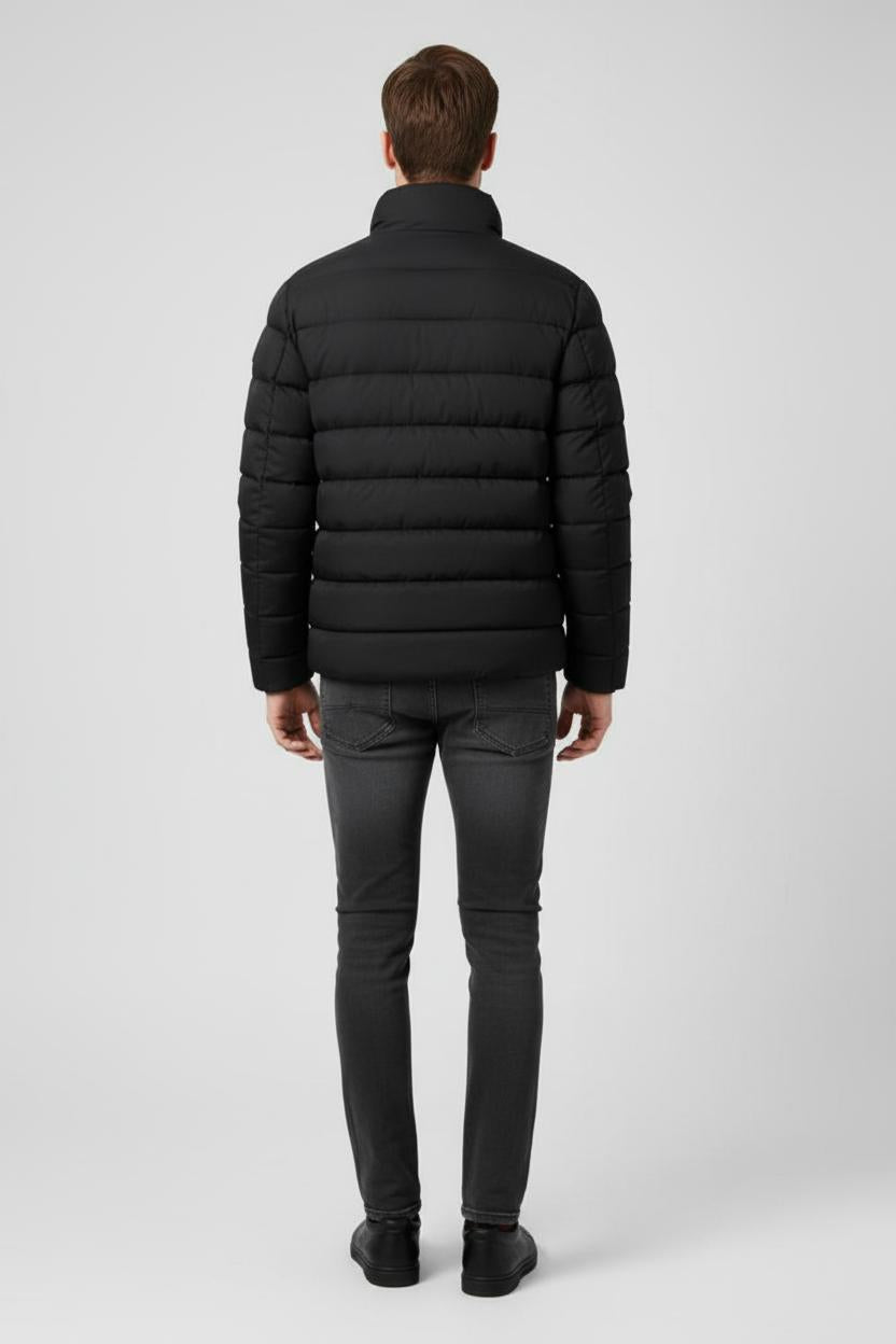 Refined Men’s Puffer Jacket - Black