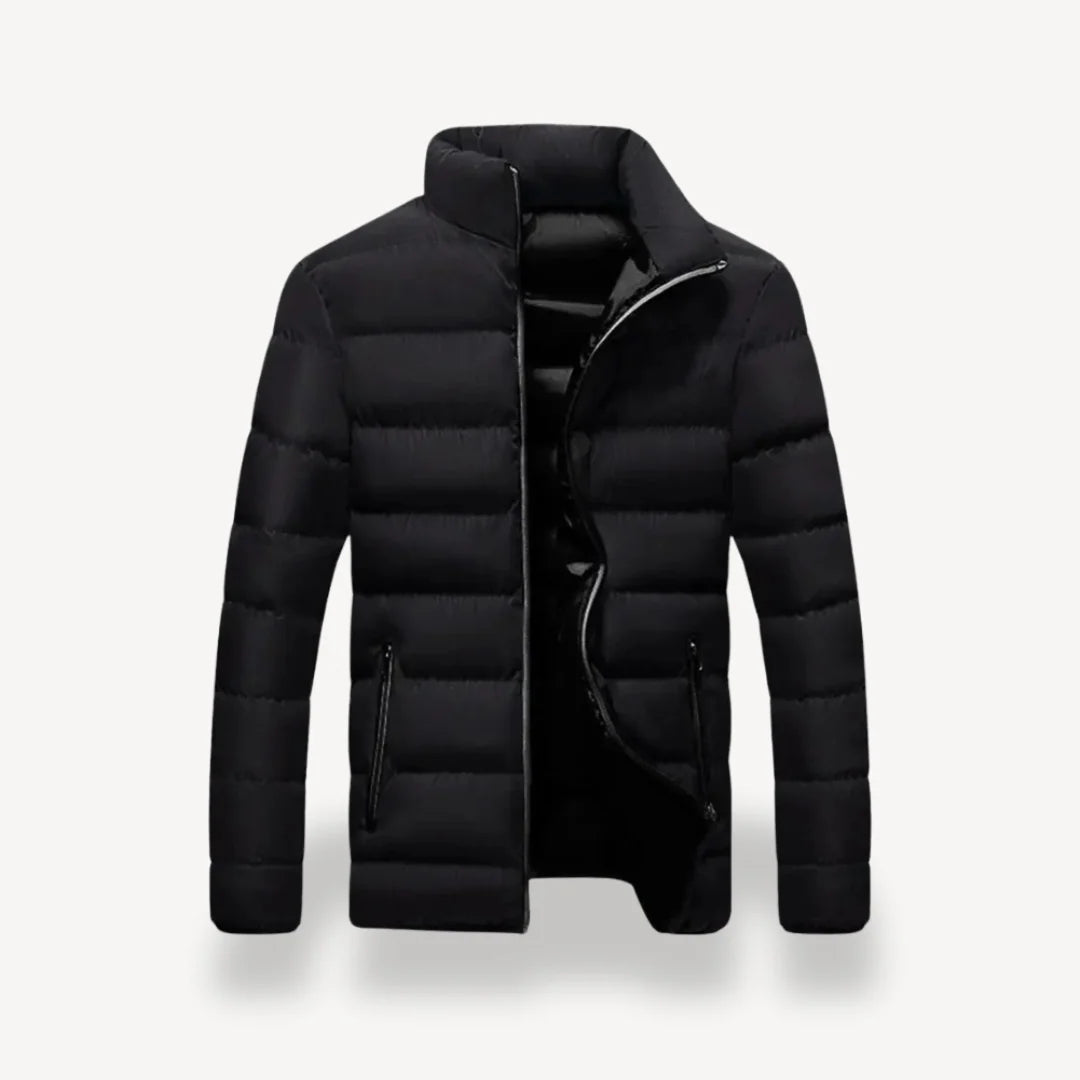 Refined Men’s Puffer Jacket - Black