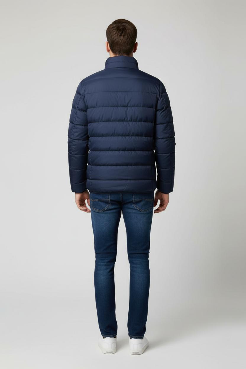 Refined Men’s Puffer Jacket - Blue