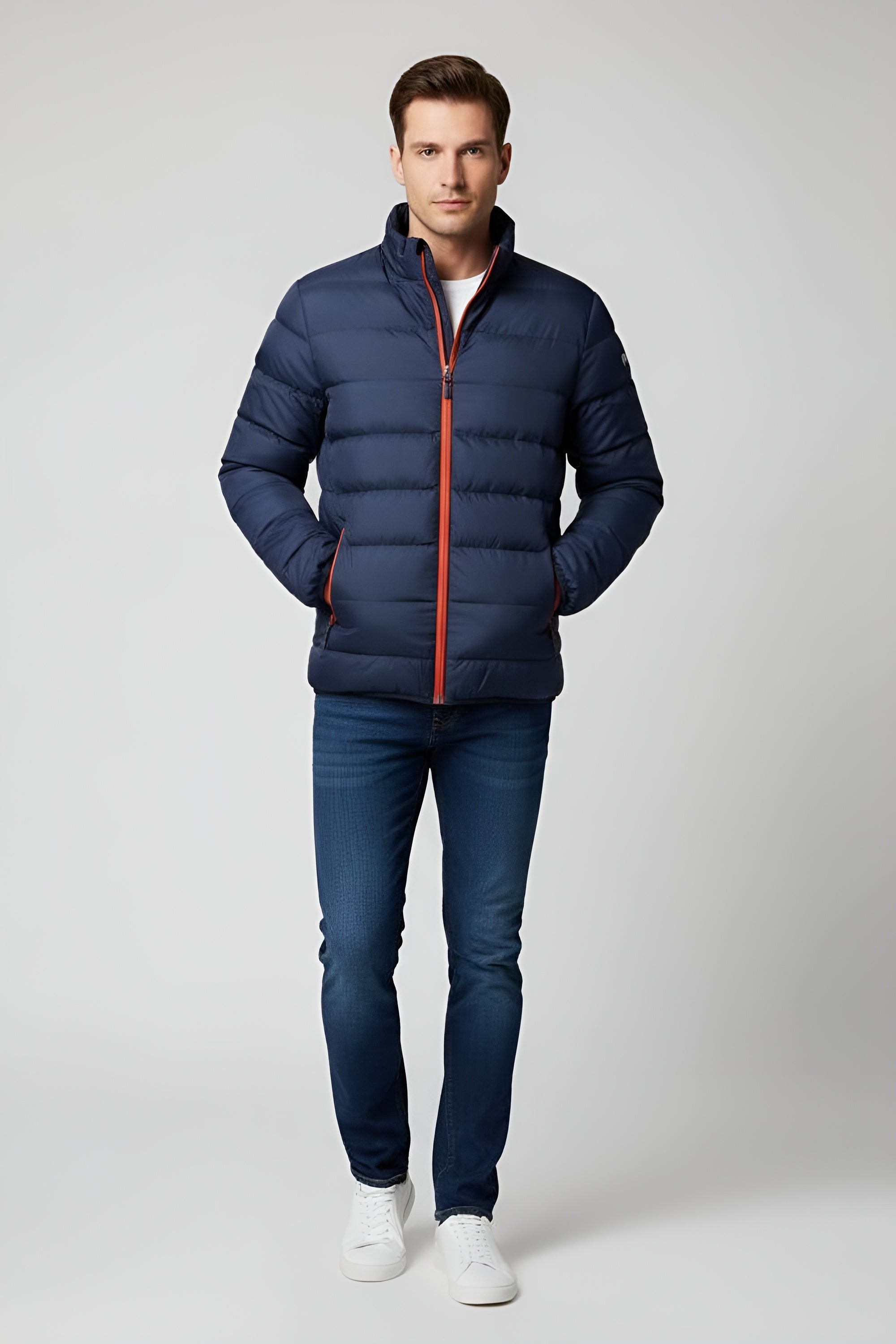 Refined Men’s Puffer Jacket - Blue