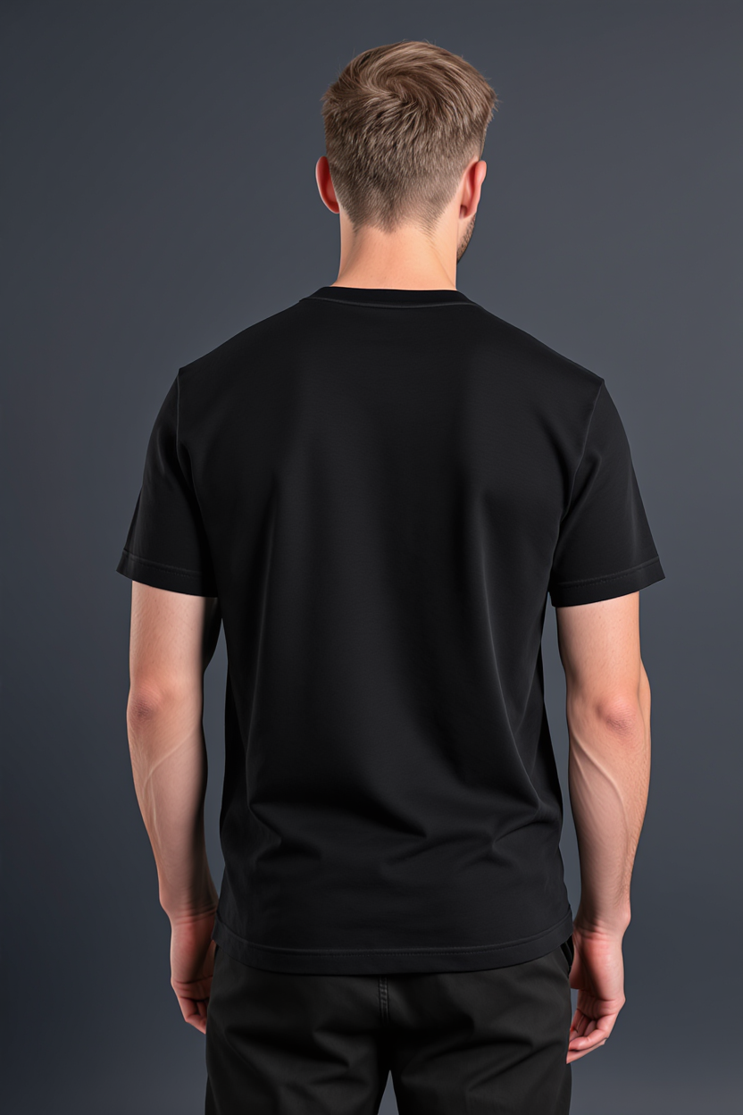 Relaxed Crew Neck T-Shirt for Men - Black