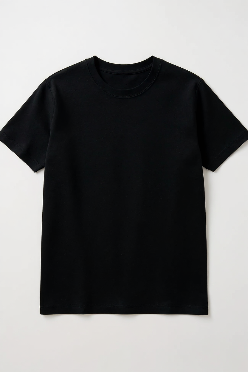 Relaxed Crew Neck T-Shirt for Men - Black