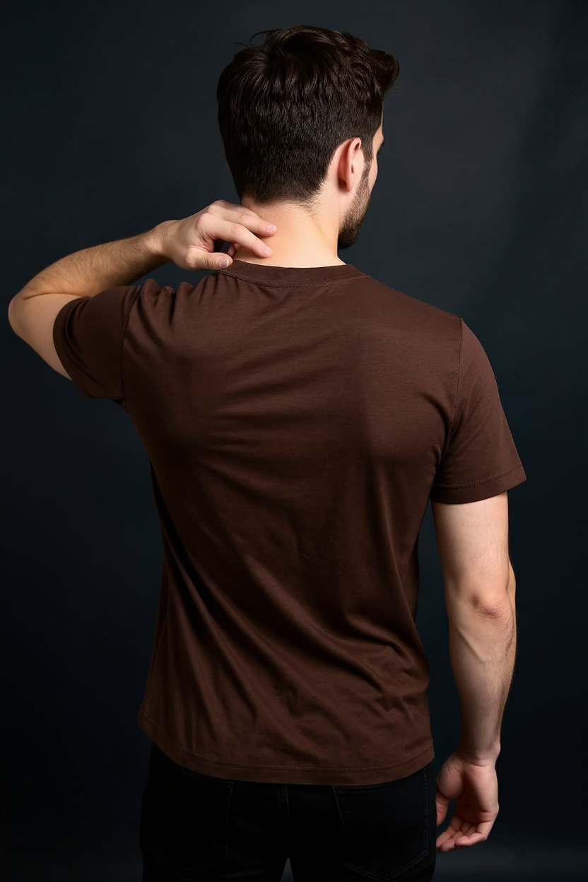 Relaxed Crew Neck T-Shirt for Men - Brown