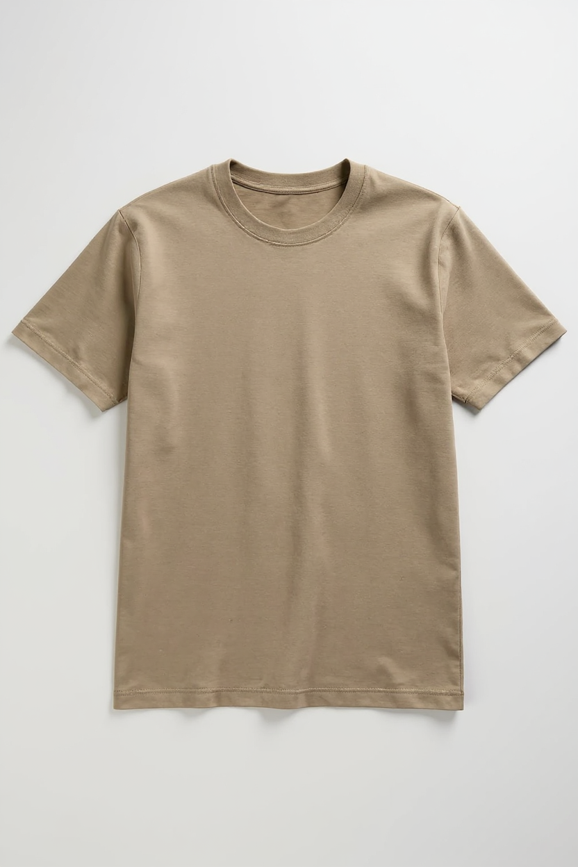 Relaxed Crew Neck T-Shirt for Men - Khaki