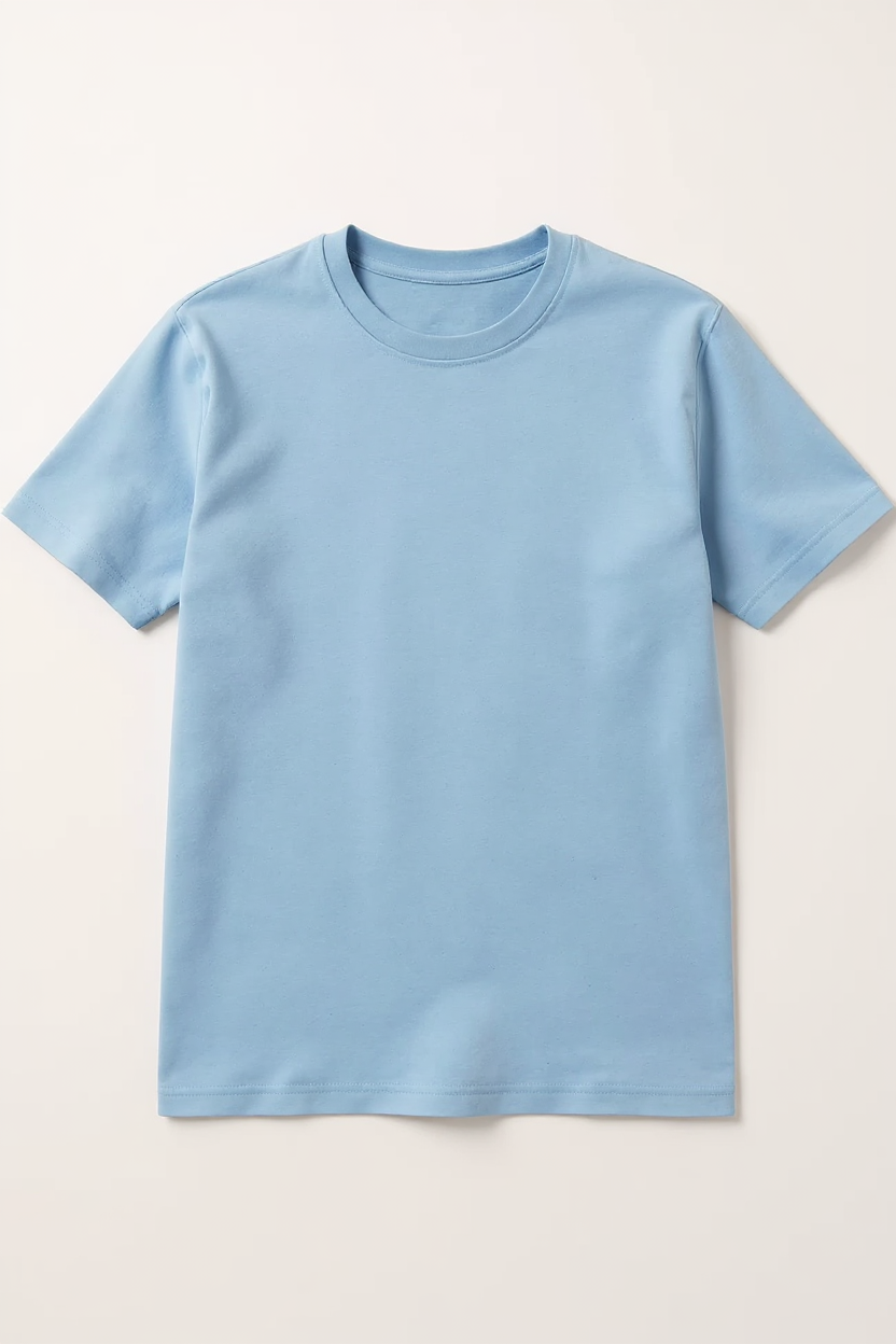 Relaxed Crew Neck T-Shirt for Men - Light Blue