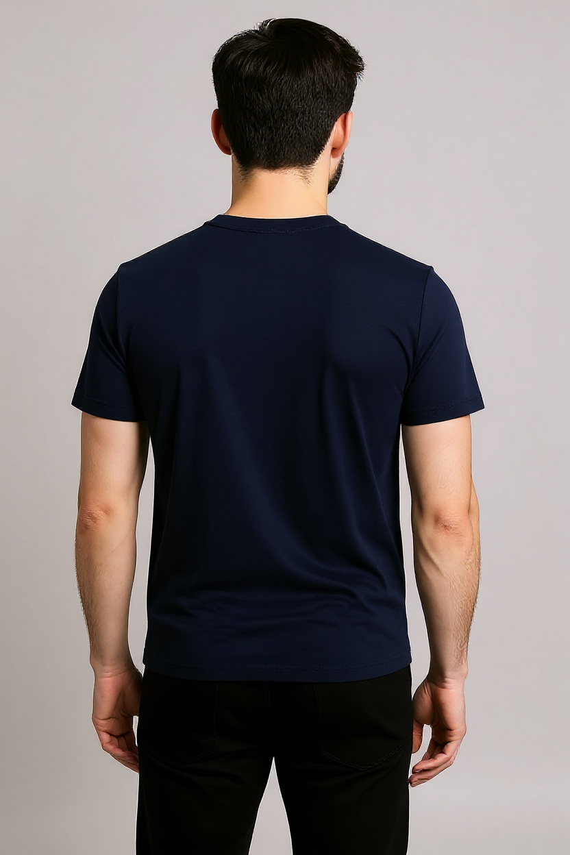 Relaxed Crew Neck T-Shirt for Men - Navy