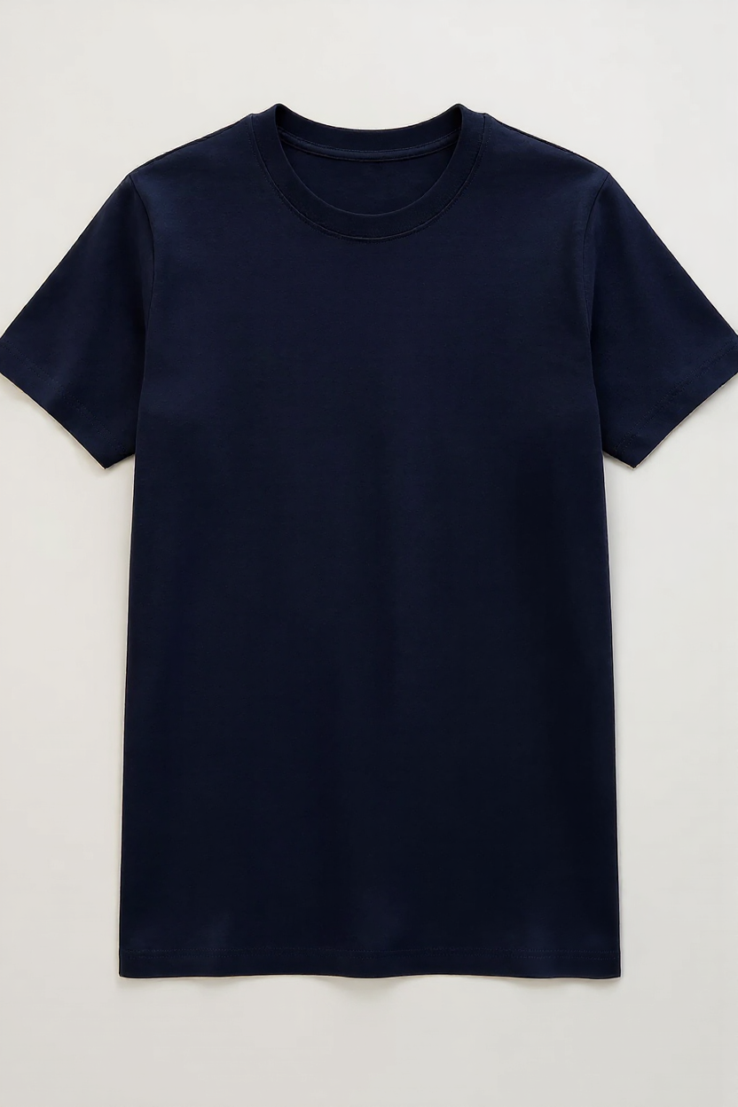 Relaxed Crew Neck T-Shirt for Men - Navy