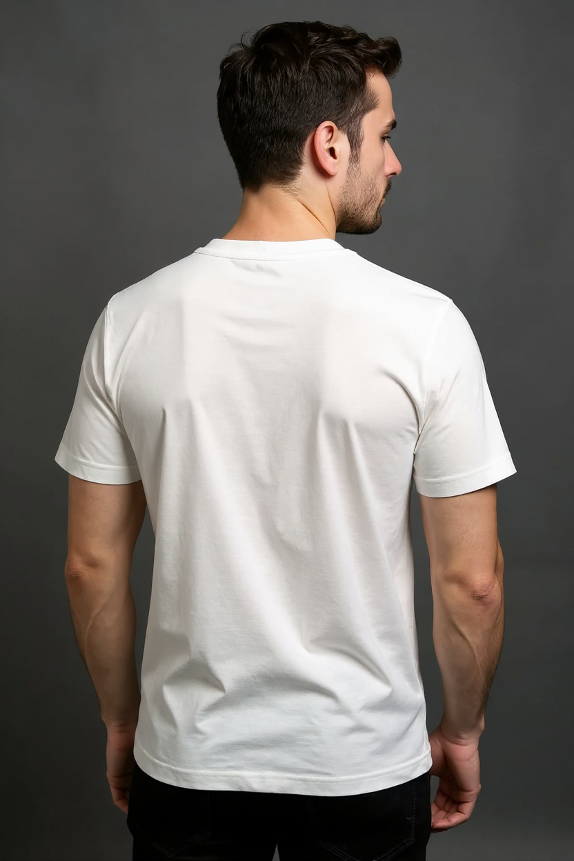 Relaxed Crew Neck T-Shirt for Men - White