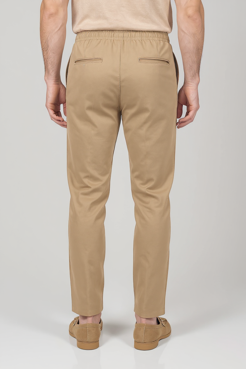 Relaxed Knit Lounge Trousers for Men - Beige