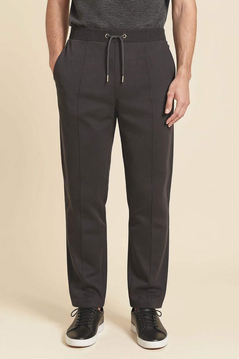 Relaxed Knit Lounge Trousers for Men - Dark Grey