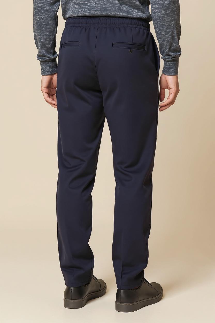 Relaxed Knit Lounge Trousers for Men - Navy