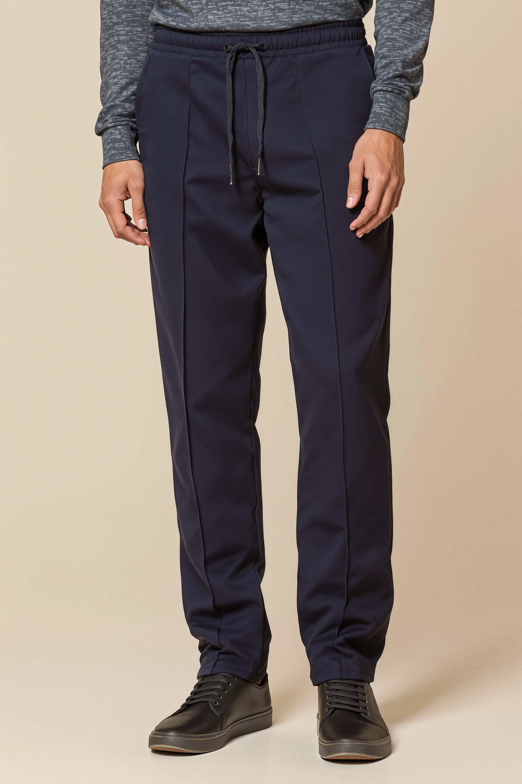 Relaxed Knit Lounge Trousers for Men - Navy