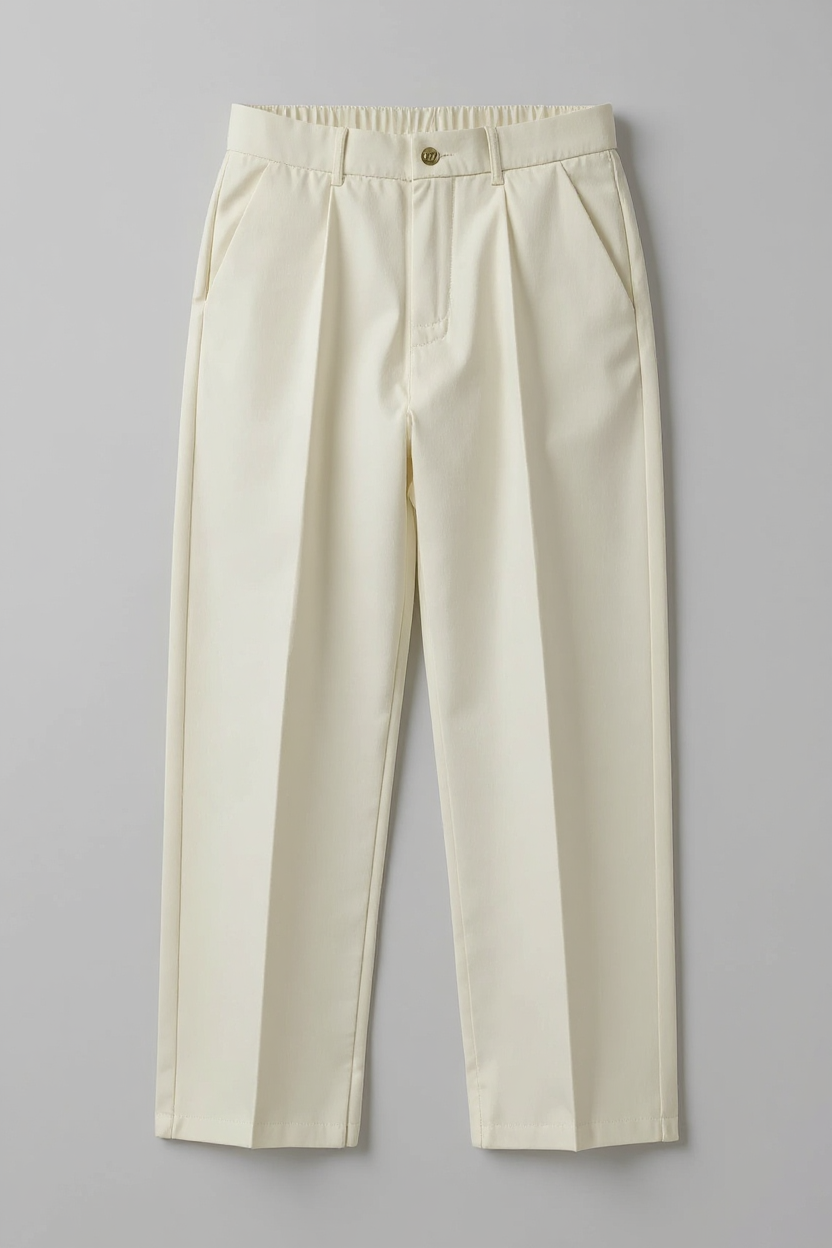Relaxed Wide Leg Trousers for Men - Beige