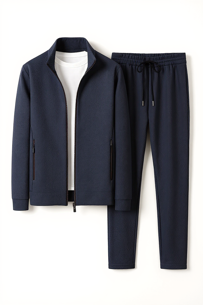 Slim Fit Technical Tracksuit for Men - Navy