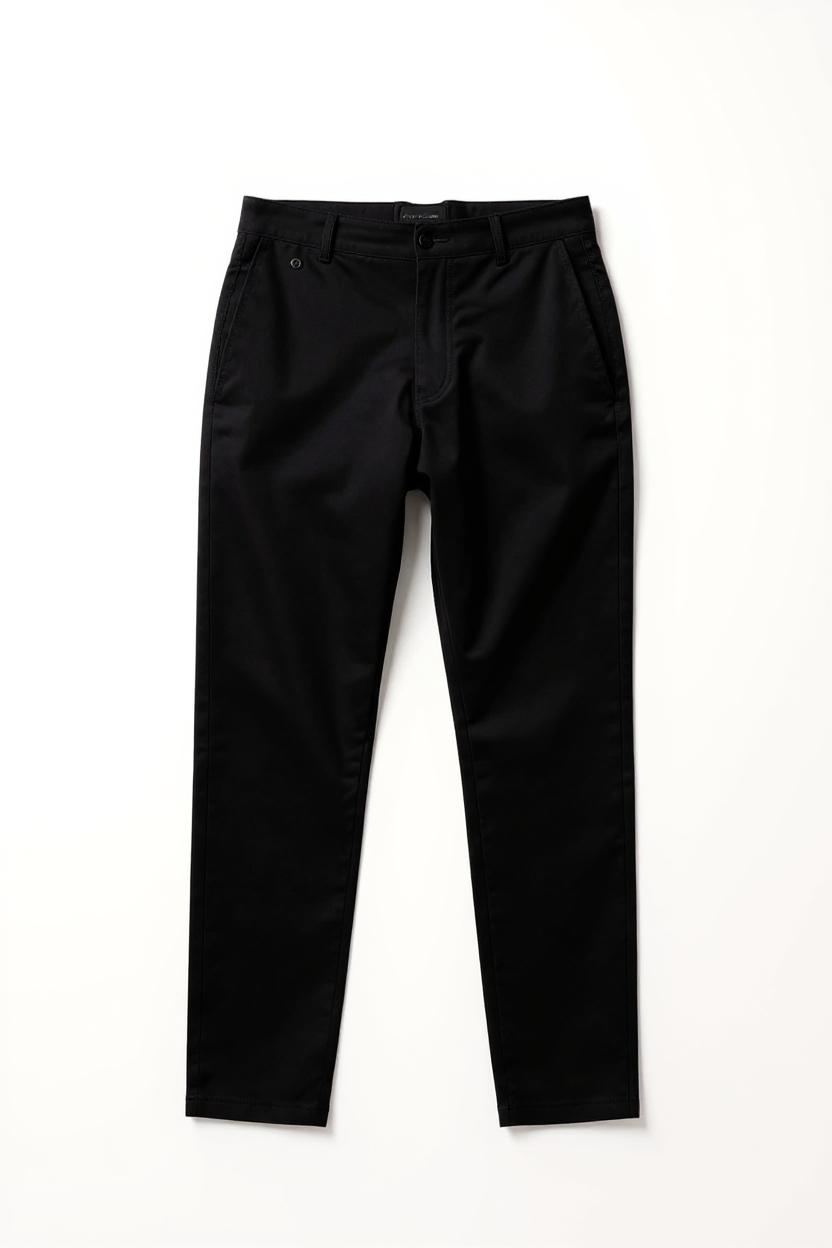 Slim Tapered Everyday Trousers for Men - Black