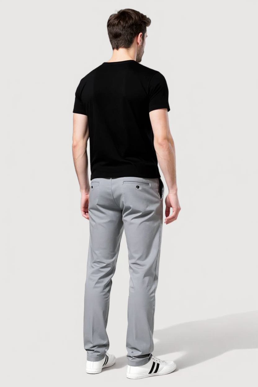 Slim Tapered Everyday Trousers for Men - Grey