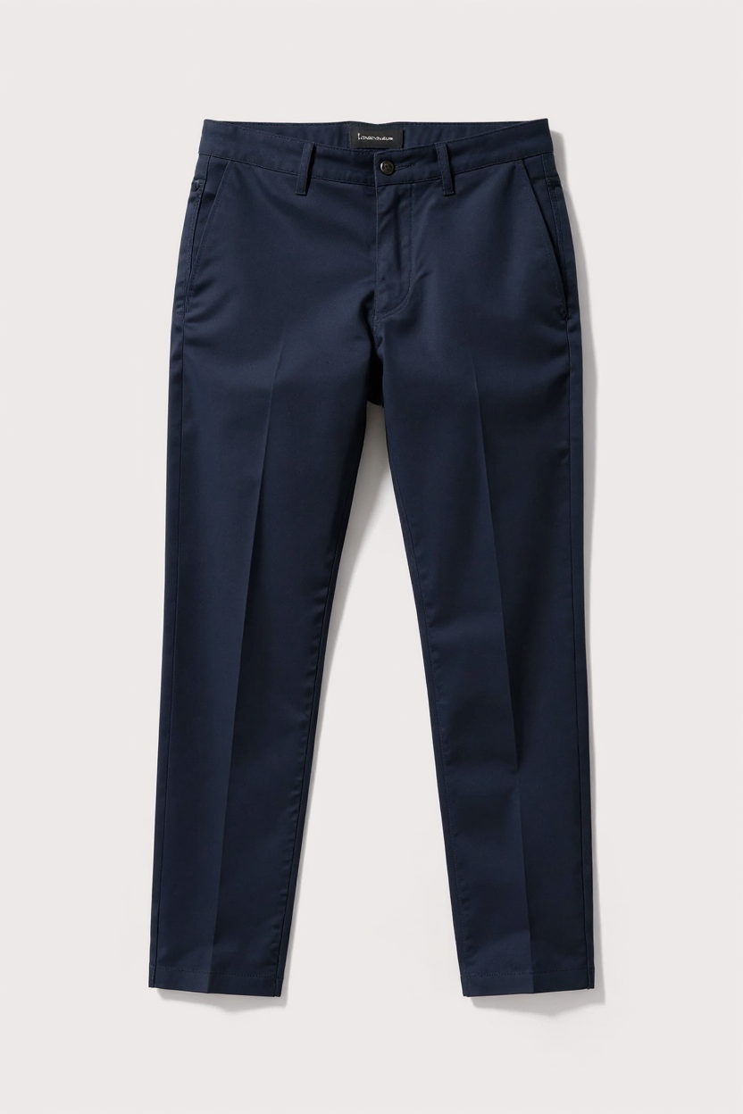 Slim Tapered Everyday Trousers for Men - Navy
