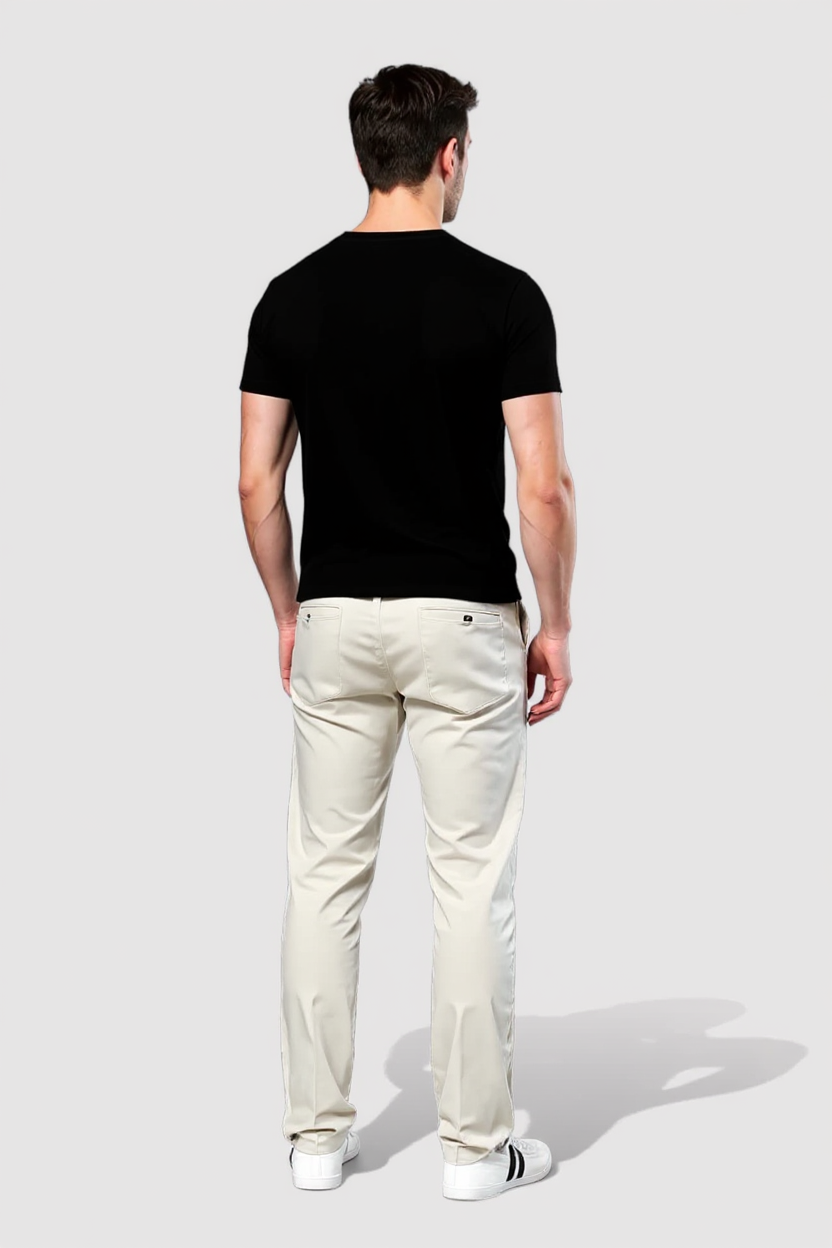 Slim Tapered Everyday Trousers for Men - White