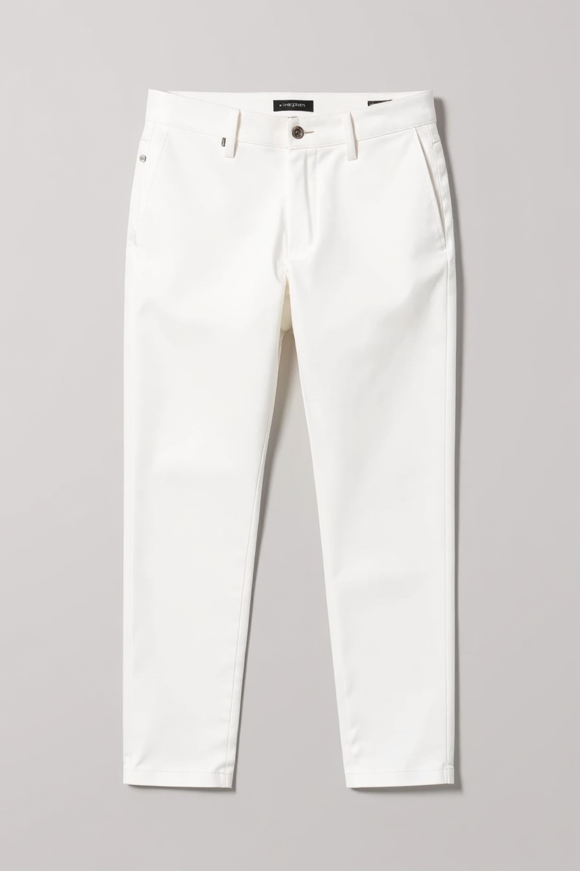Slim Tapered Everyday Trousers for Men - White
