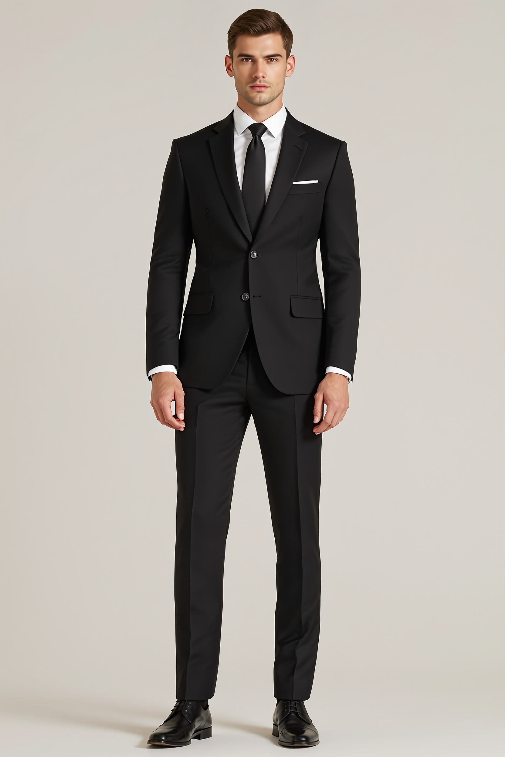 Slim Two-Piece Suit for Men - Black