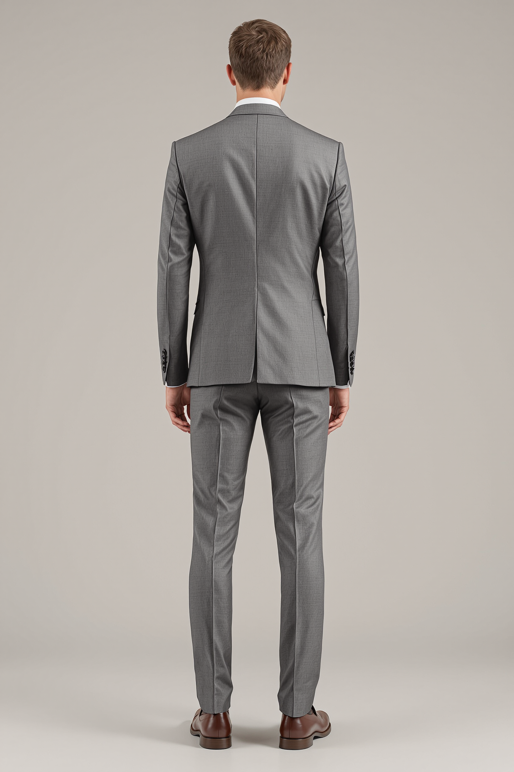Slim Two-Piece Suit for Men - Grey