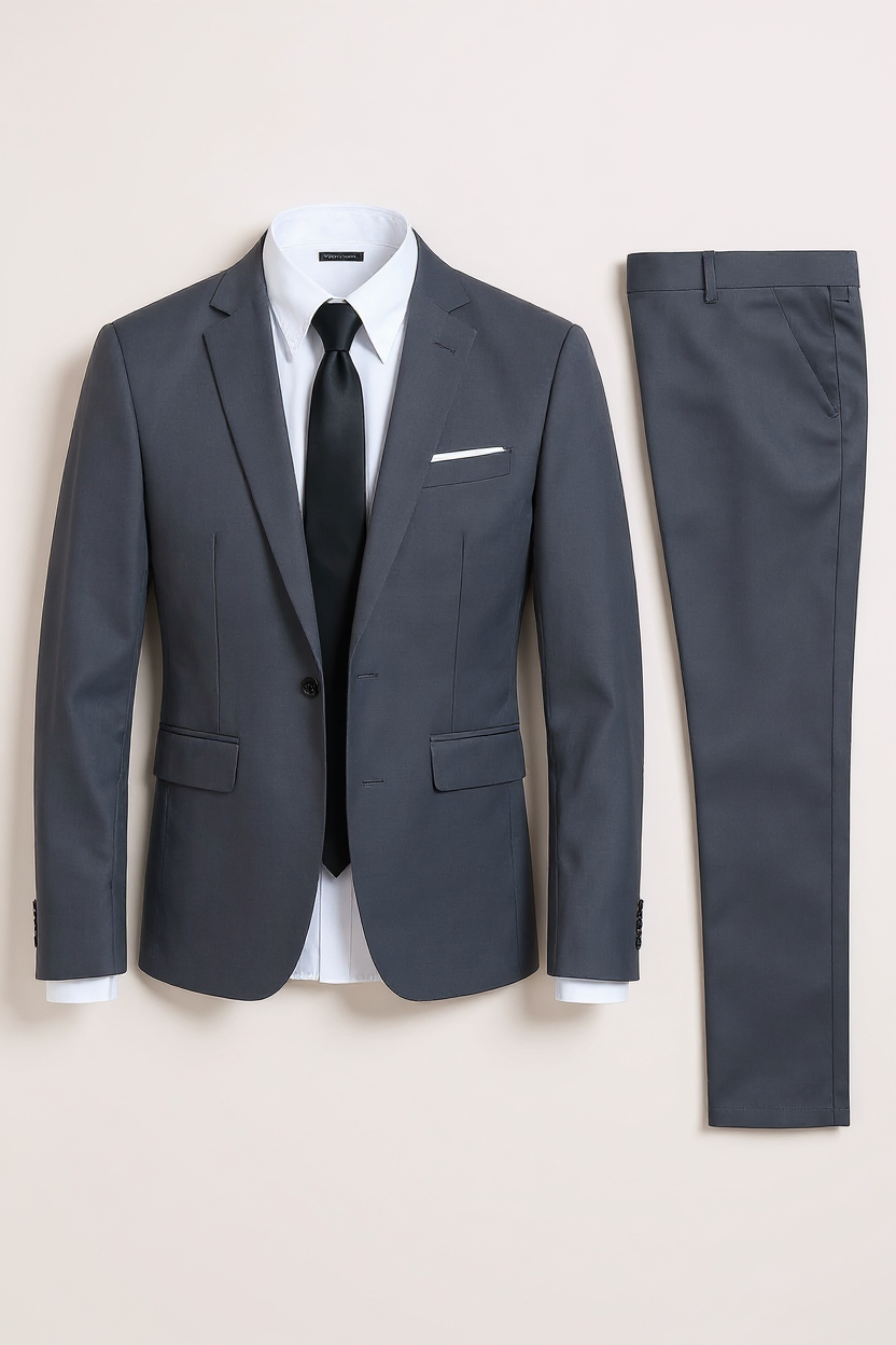 Slim Two-Piece Suit for Men - Grey