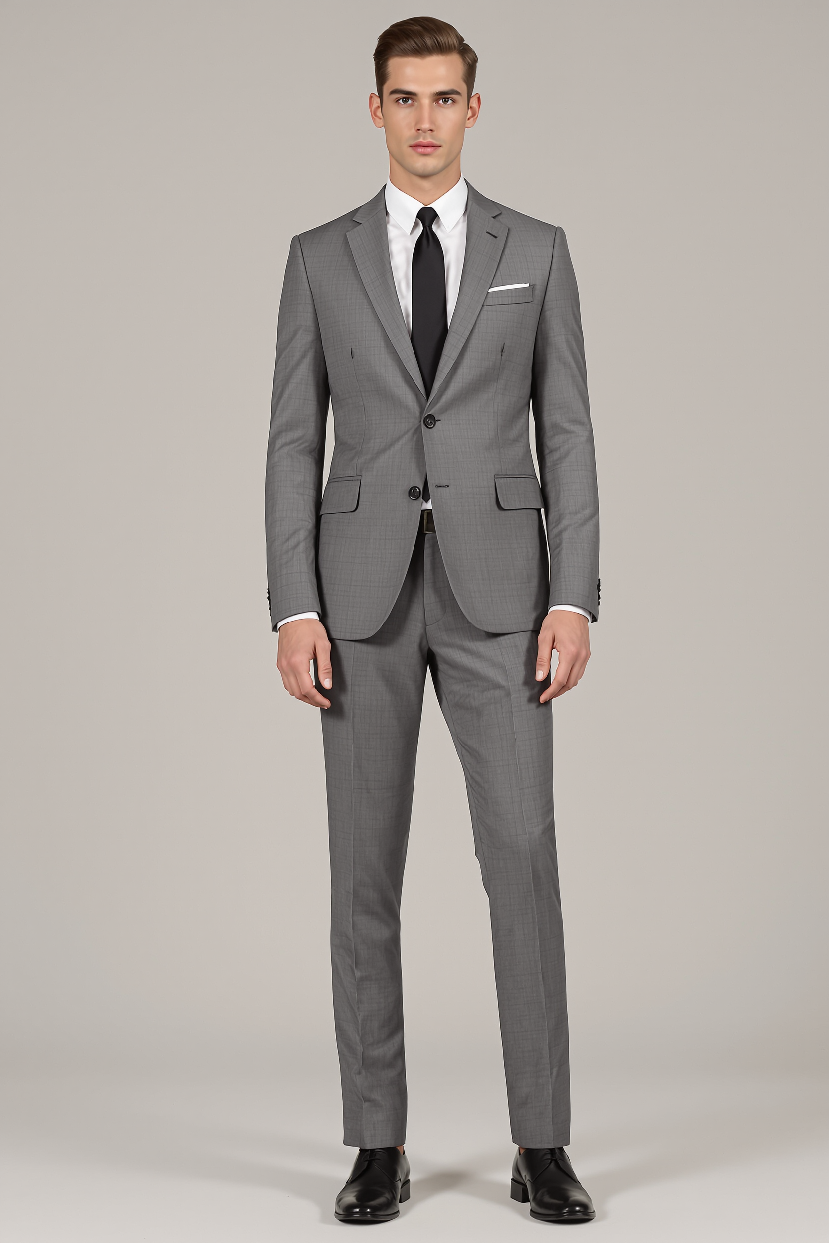Slim Two-Piece Suit for Men - Grey