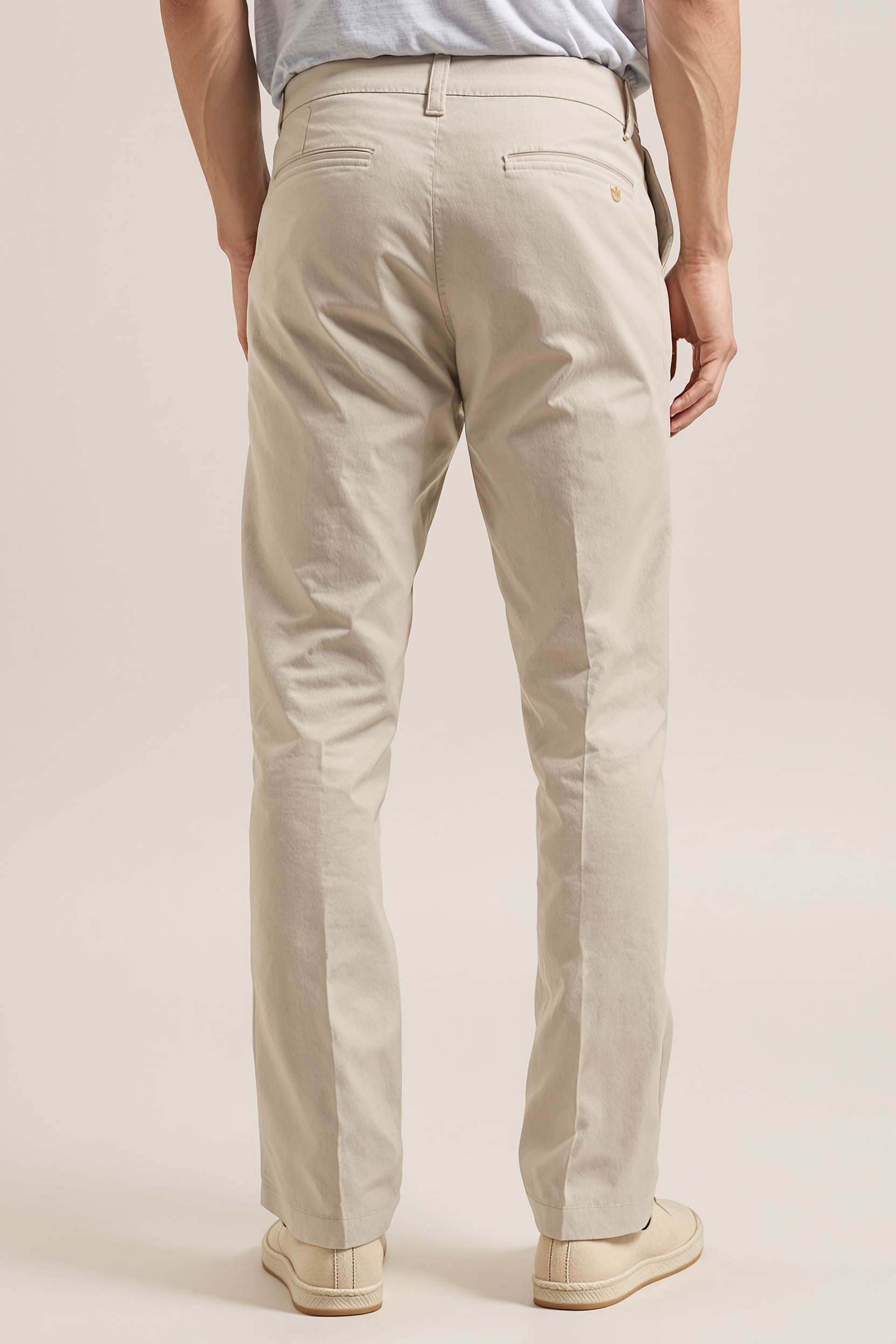 Straight-Leg Linen Blend Trousers for Men - Beige