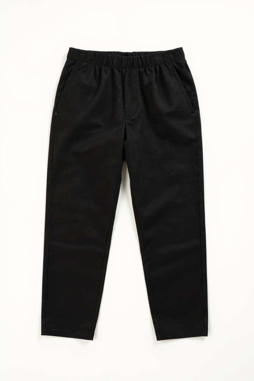 Straight-Leg Linen Blend Trousers for Men - Black
