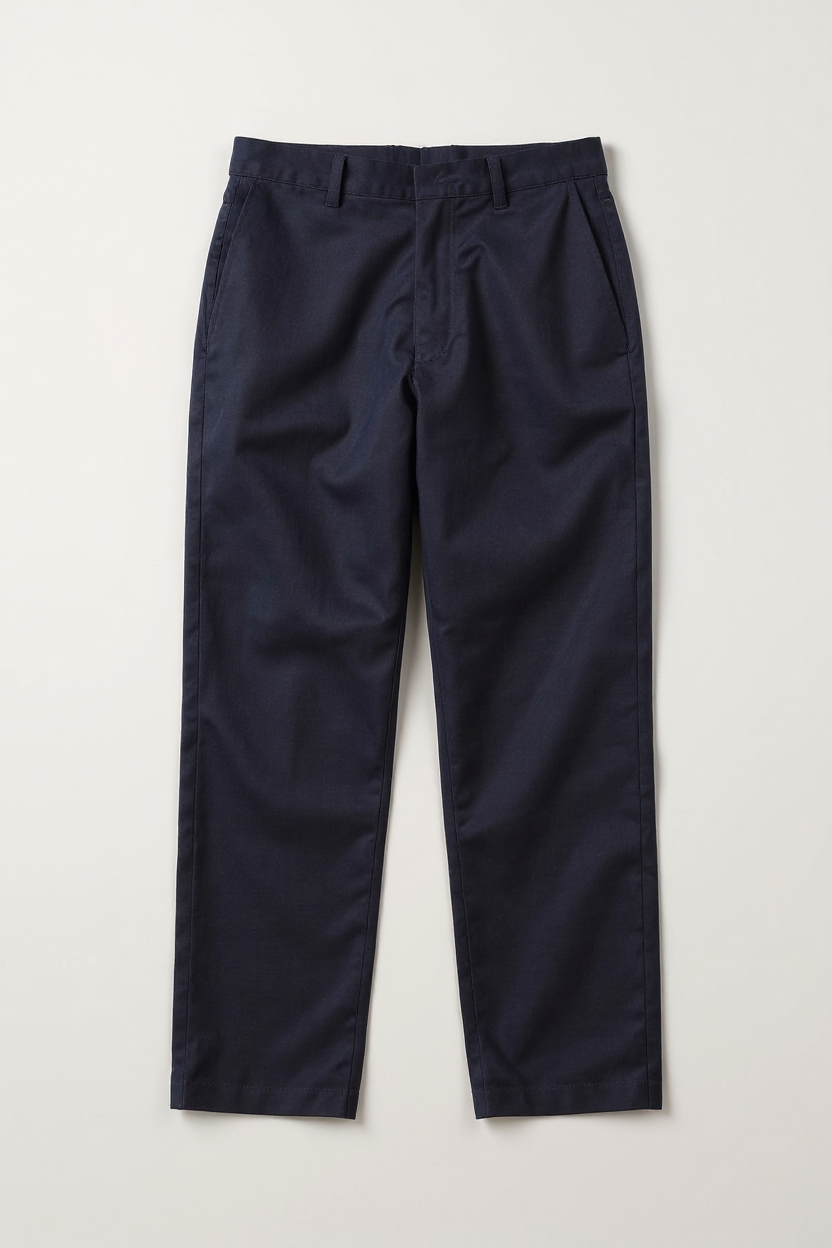 Straight-Leg Linen Blend Trousers for Men - Navy