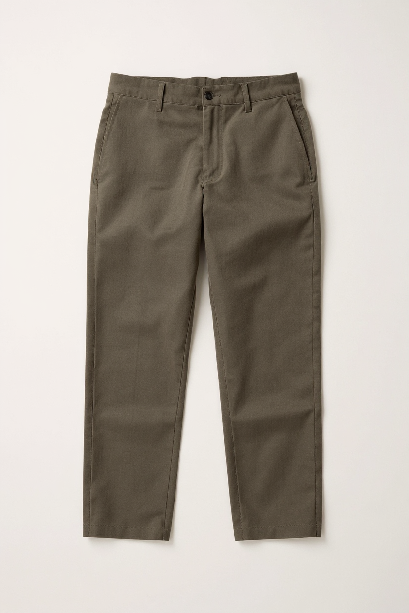 Straight-Leg Linen Blend Trousers for Men - Olive Green