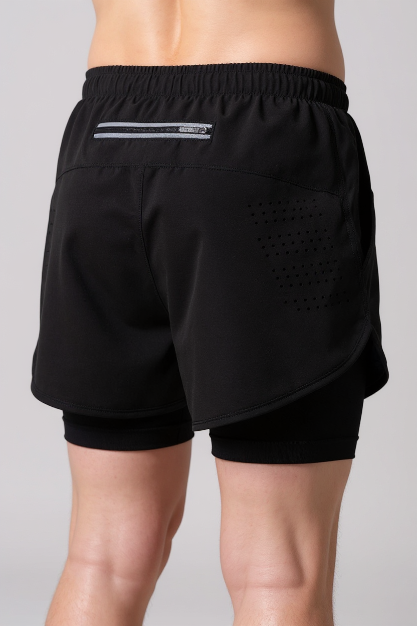 Streamlined Running Bottoms for Men - Black