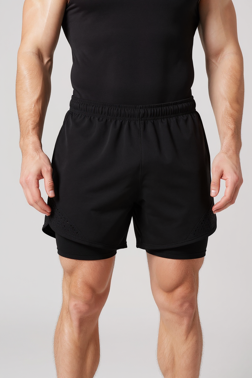 Streamlined Running Bottoms for Men - Black