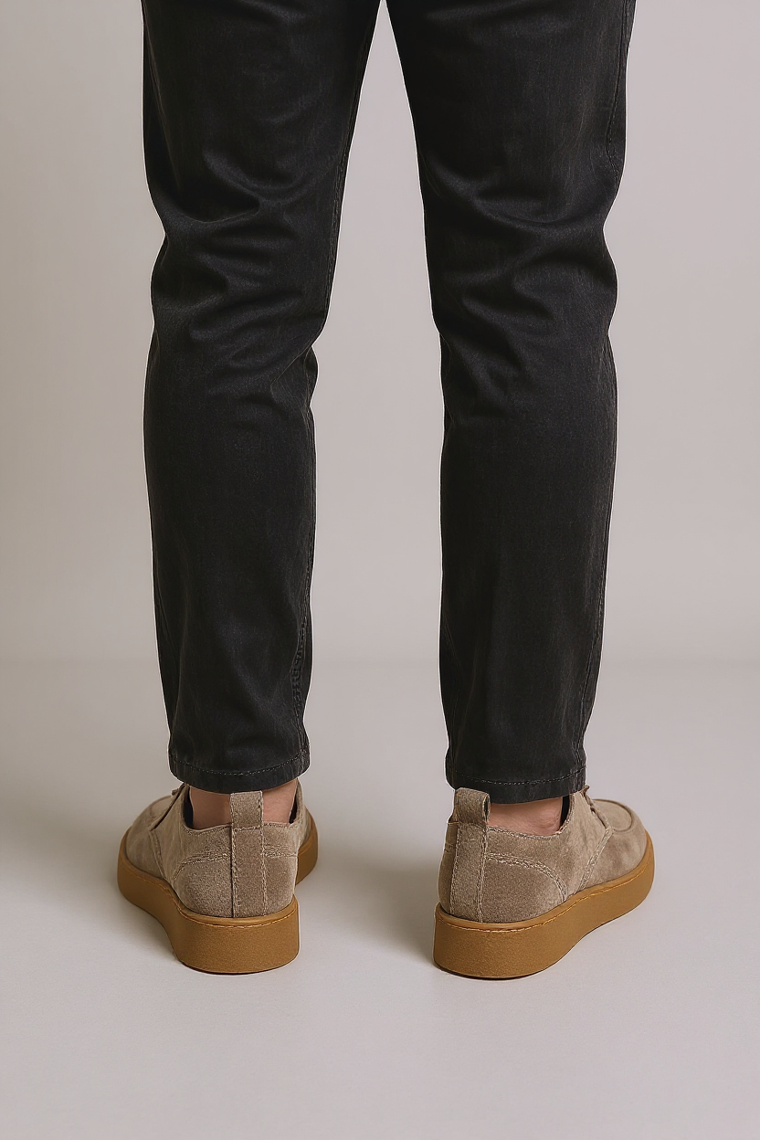 Suede Crepe Derby Shoes for Men - Grey