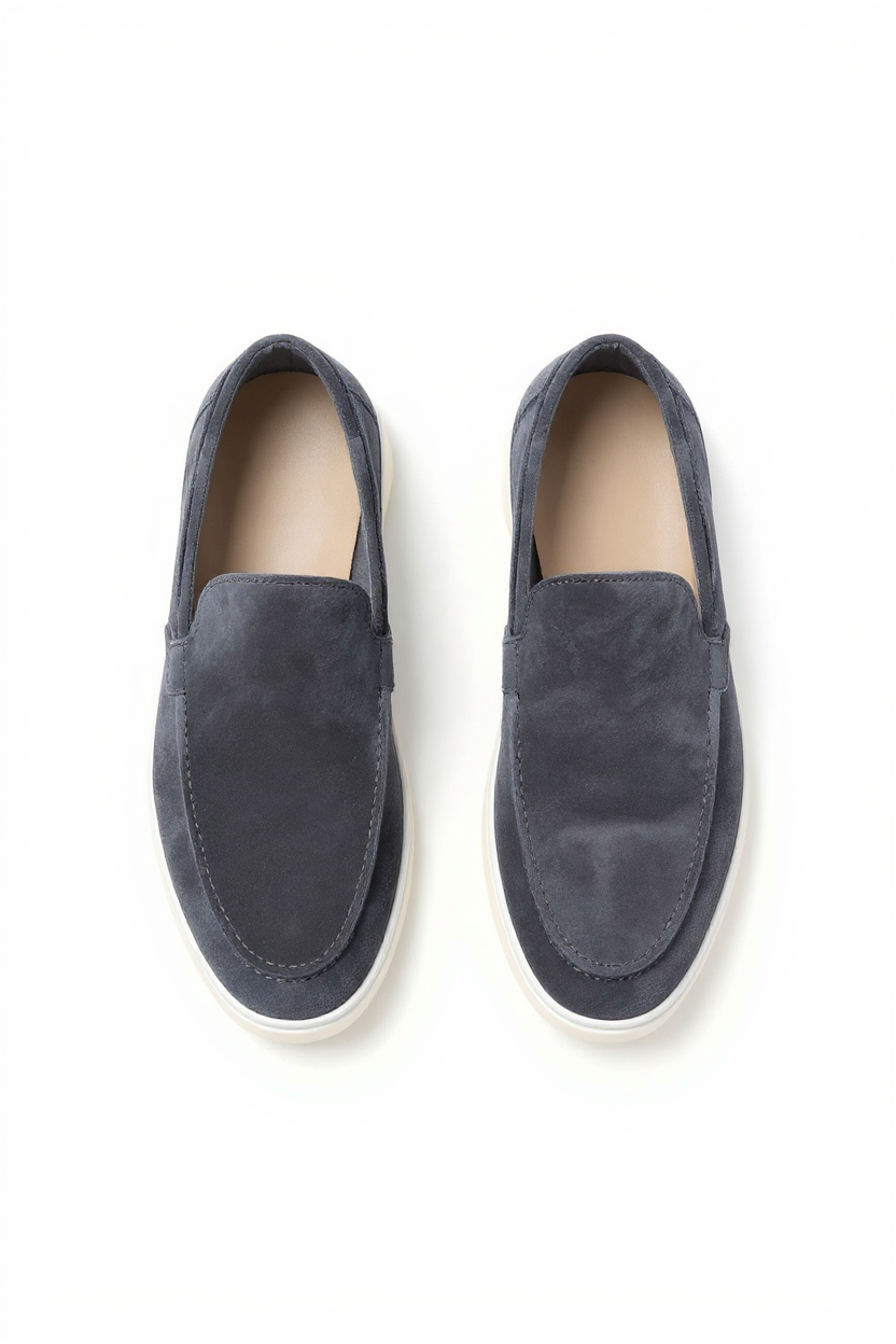 Suede Slip-On Loafers for Men - Navy