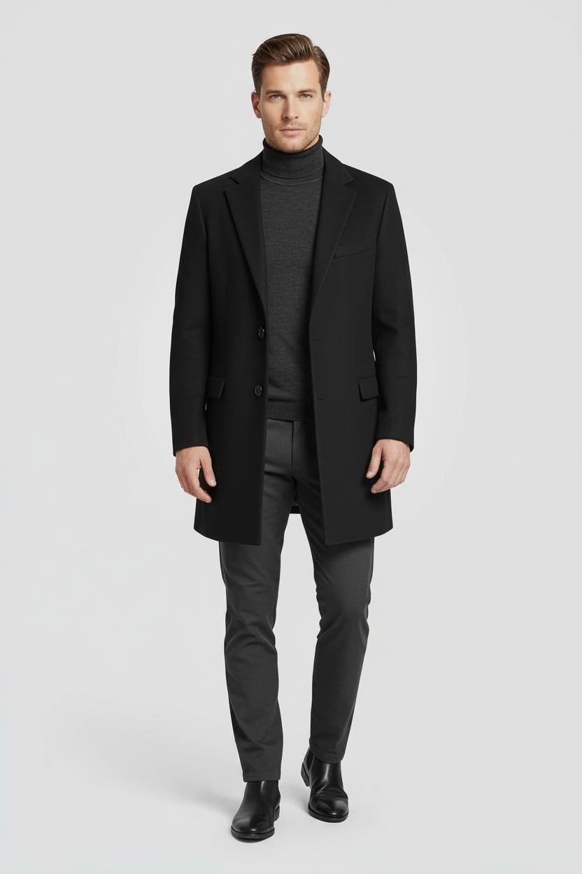 Classic Men’s Trench Coat - Black
