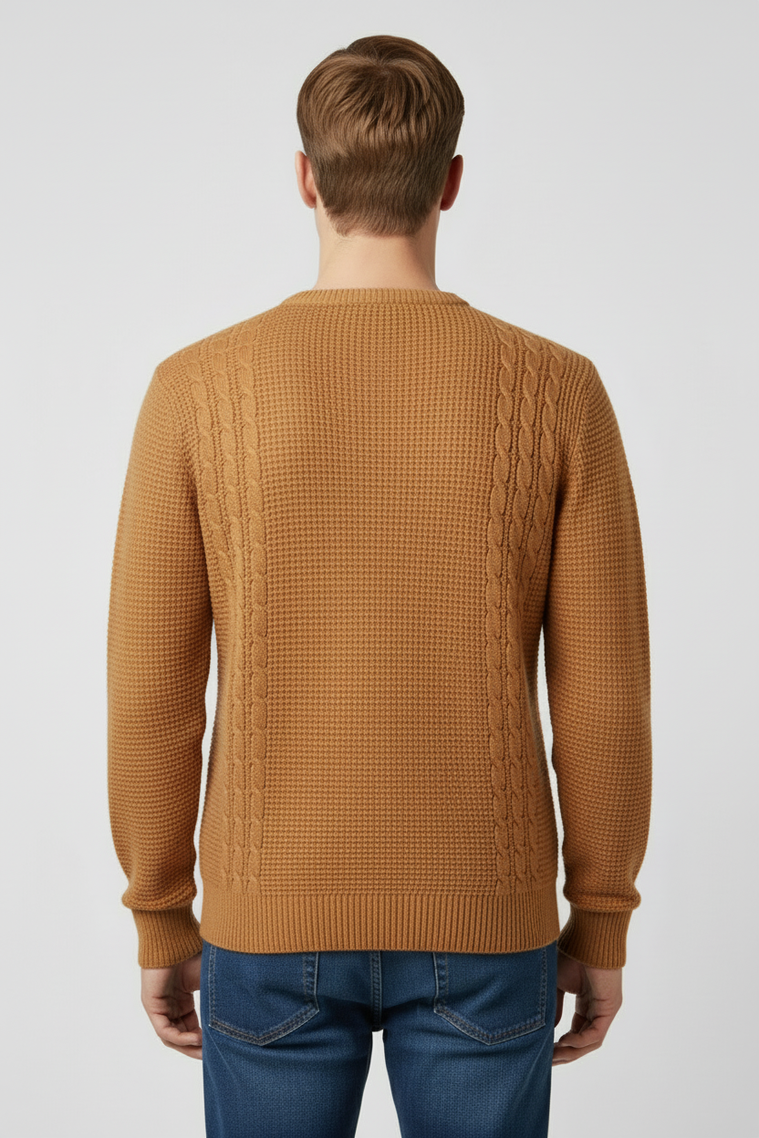 Elegant Men’s Jumper - Camel