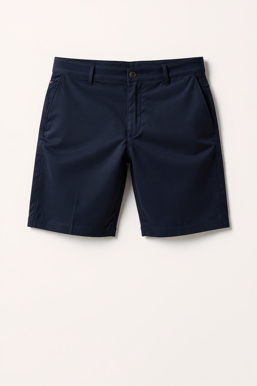 Fitted Stretch Chino Shorts for Men - Blue