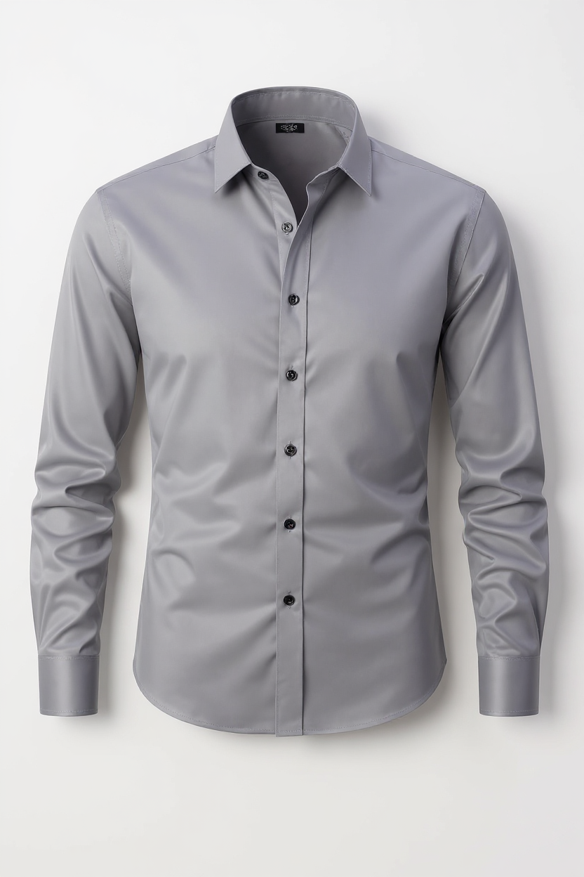 Long Sleeve Stretch Shirt for Men - Grey