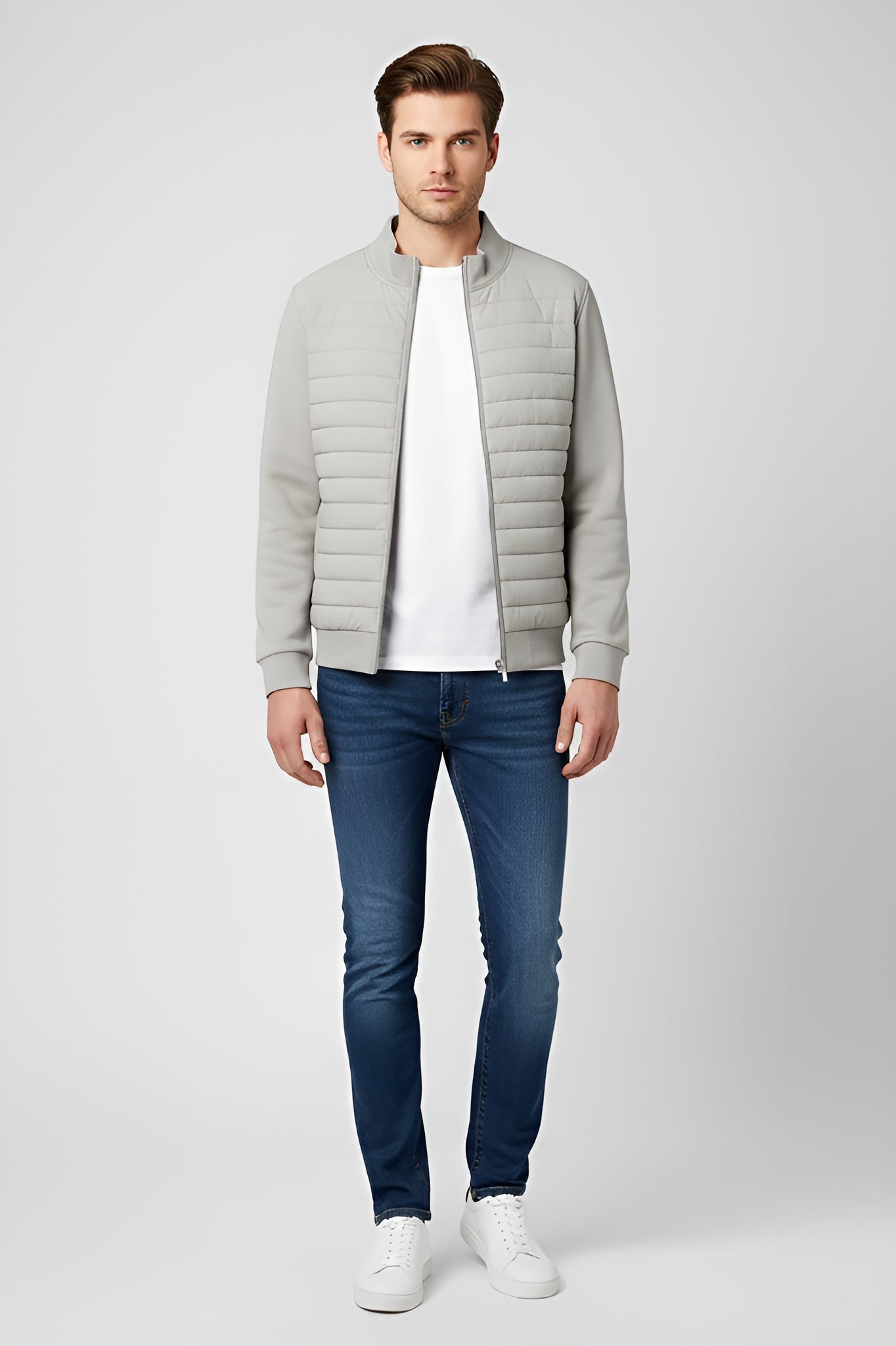 Modern Men’s Quilted Jacket - Grey