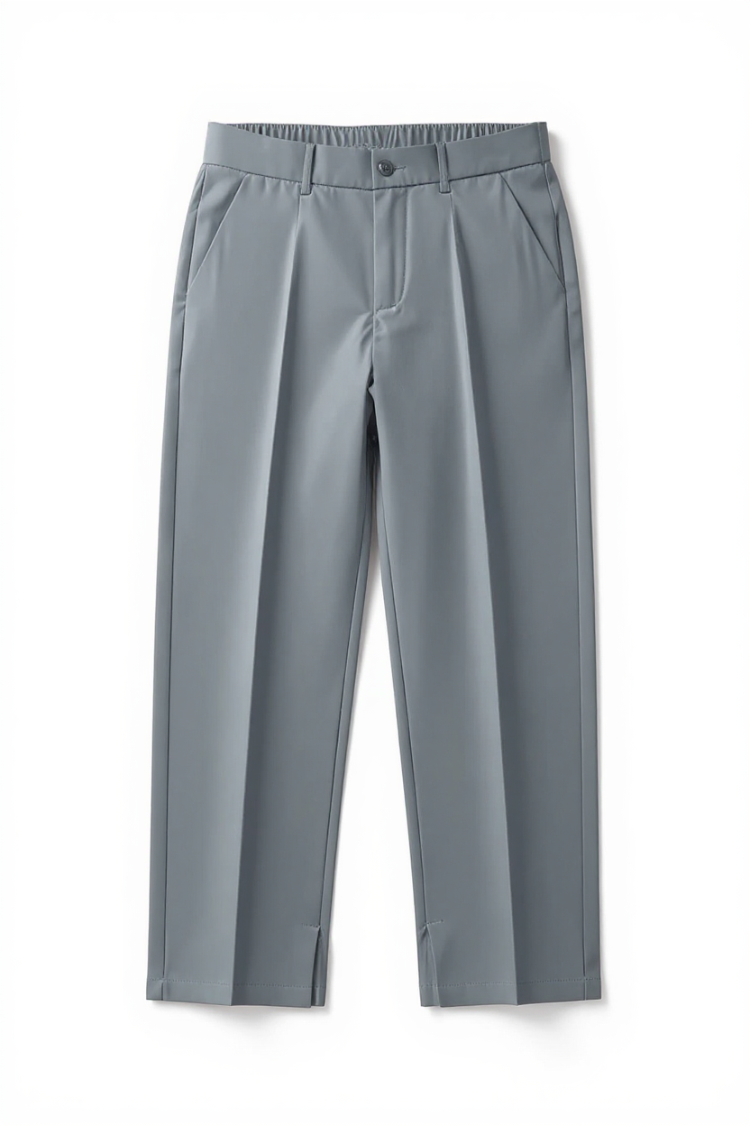 Relaxed Wide Leg Trousers for Men - Grey